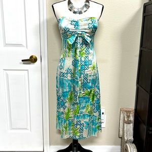 Lilly Pulitzer silk midi strapless dress